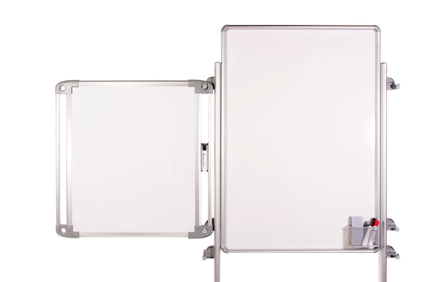 Ghent Nexus Easel+, Mobile 2 - Sided Porcelain Whiteboard w/ Tablet Storage, Magnetic, 4 Tablets, 39"H x 26"W (GHE - NEX204EP4 - FR) - SchoolOutlet
