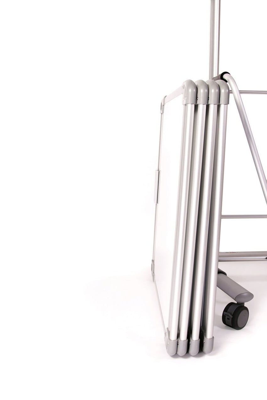 Ghent Nexus Easel+, Mobile 2 - Sided Porcelain Whiteboard w/ Tablet Storage, Magnetic, 4 Tablets, 39"H x 26"W (GHE - NEX204EP4 - FR) - SchoolOutlet