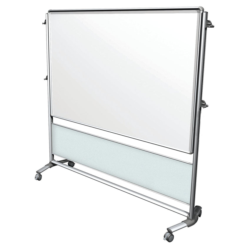 Ghent Nexus IdeaWall, Mobile 2 - Sided Porcelain Whiteboard, Magnetic, 46"H x 70"W (GHE - NEX206MW - FR) - SchoolOutlet