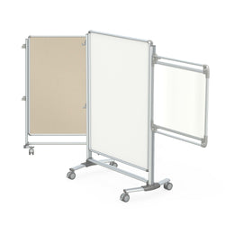 Ghent Nexus Jr. Partition, Mobile 2-Sided Porcelain Whiteboard/ Fabric Bulletin Board, Magnetic 46"H x 34"W (GHE-NEX223MFP-XX)