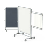 Ghent Nexus Jr. Partition, Mobile 2 - Sided Porcelain Whiteboard/ Fabric Bulletin Board, Magnetic 46