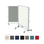 Ghent Nexus Jr. Partition, Mobile 2 - Sided Porcelain Whiteboard/ Fabric Bulletin Board, Magnetic 46
