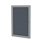 Ghent 1 Door Enclosed Fabric Bulletin Board, Satin Aluminum Frame, 3'H x 2