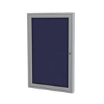 Ghent 1 Door Enclosed Fabric Bulletin Board, Satin Aluminum Frame, 3'H x 2