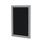 Ghent 1 Door Enclosed Fabric Bulletin Board, Satin Aluminum Frame, 3'H x 2