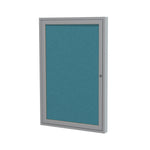 Ghent 1 Door Enclosed Fabric Bulletin Board, Satin Aluminum Frame, 3'H x 2
