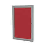 Ghent 1 Door Enclosed Fabric Bulletin Board, Satin Aluminum Frame, 3'H x 2
