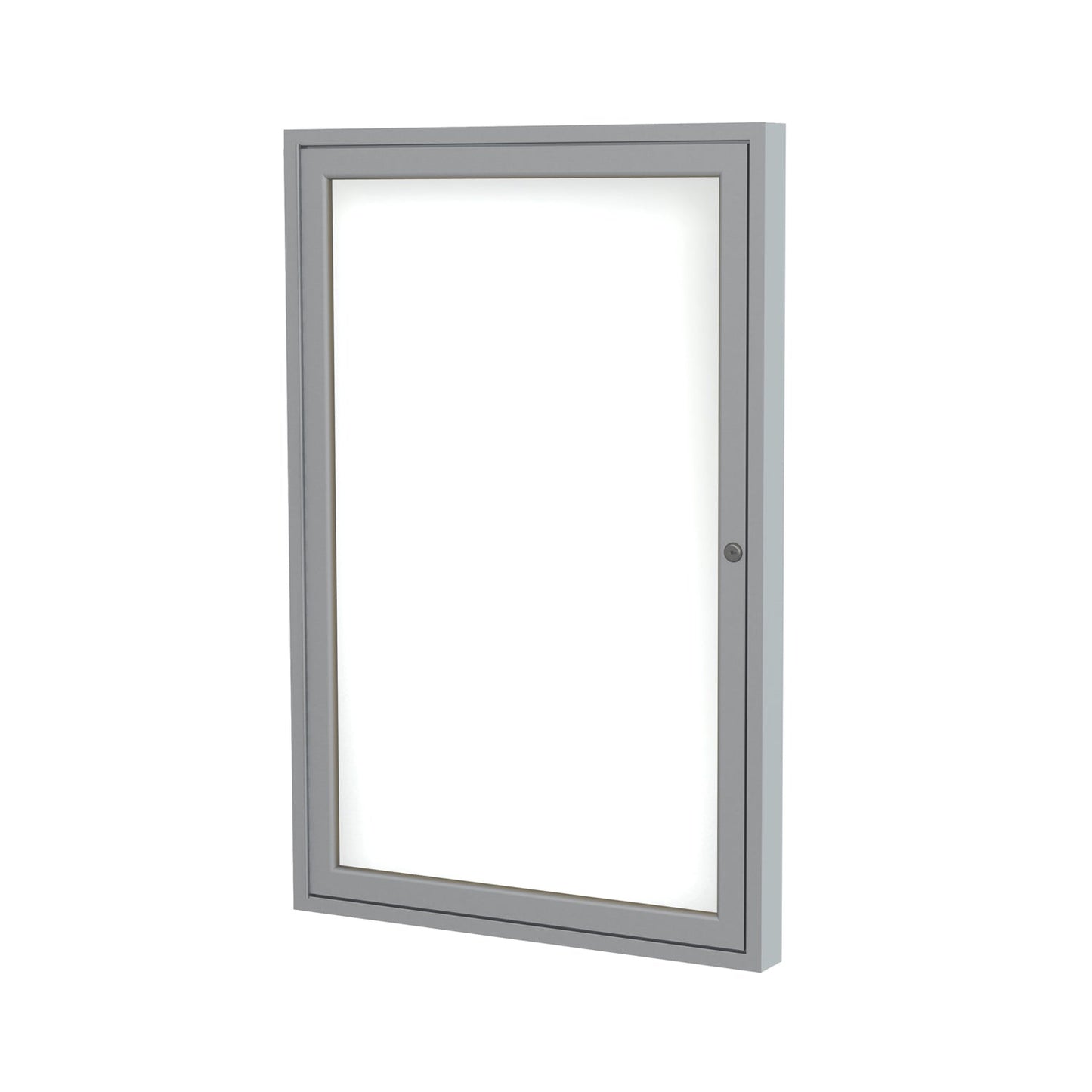 Ghent 1 Door Enclosed Porcelain Whiteboard, Magnetic, Satin Aluminum Frame, 3'H x 2'W (GHE - PA13624M - M1) - SchoolOutlet