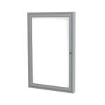 Ghent 1 Door Enclosed Porcelain Whiteboard, Magnetic, Satin Aluminum Frame, 3'H x 2'W (GHE - PA13624M - M1) - SchoolOutlet