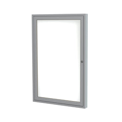 Ghent 1 Door Enclosed Porcelain Whiteboard, Magnetic, Satin Aluminum Frame, 3'H x 2'W (GHE-PA13624M-M1)