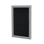 Ghent 1 Door Enclosed Recycled Rubber Bulletin Board, Satin Aluminum Frame, 3'H x 2'W (GHE - PA13624TR - XX) - SchoolOutlet