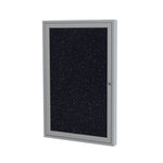 Ghent 1 Door Enclosed Recycled Rubber Bulletin Board, Satin Aluminum Frame, 3'H x 2'W (GHE - PA13624TR - XX) - SchoolOutlet