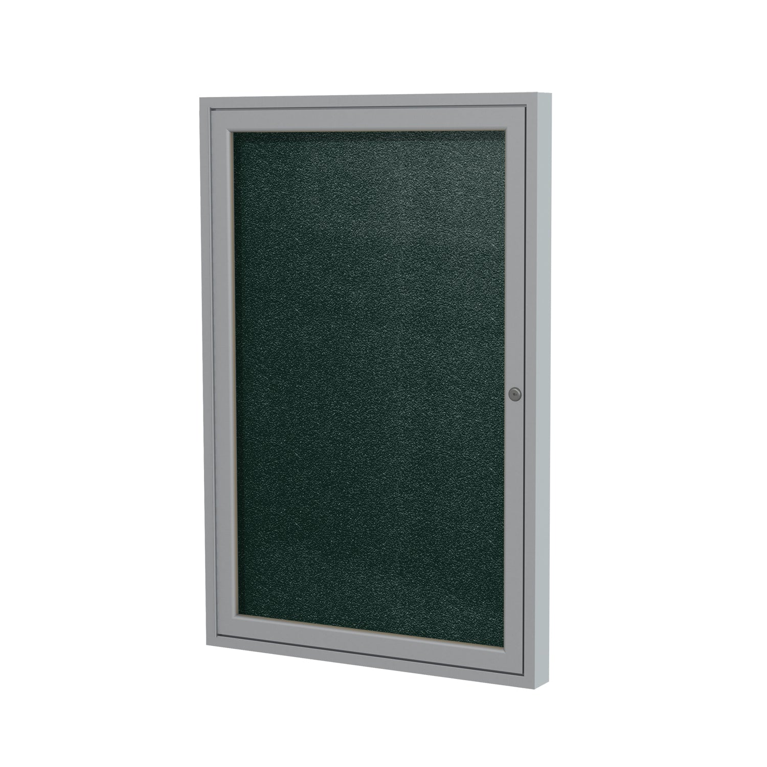 Ghent Indoor/Outdoor Enclosed Vinyl Bulletin Board, Satin Aluminum Frame, 3'H x 2'W, 1 Door (GHE - PA13624VX - XXX) - SchoolOutlet