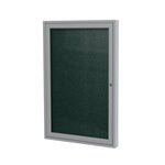 Ghent Indoor/Outdoor Enclosed Vinyl Bulletin Board, Satin Aluminum Frame, 3'H x 2'W, 1 Door (GHE - PA13624VX - XXX) - SchoolOutlet