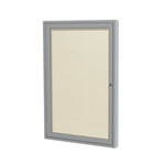 Ghent Indoor/Outdoor Enclosed Vinyl Bulletin Board, Satin Aluminum Frame, 3'H x 2'W, 1 Door (GHE - PA13624VX - XXX) - SchoolOutlet