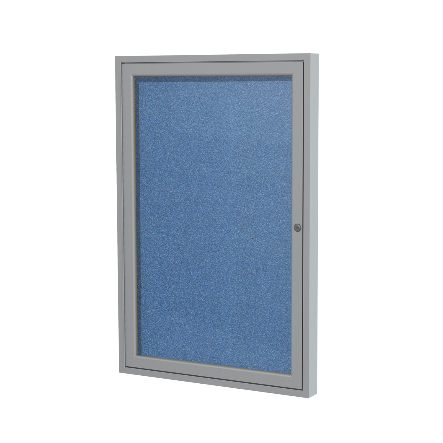 Ghent Indoor/Outdoor Enclosed Vinyl Bulletin Board, Satin Aluminum Frame, 3'H x 2'W, 1 Door (GHE - PA13624VX - XXX) - SchoolOutlet
