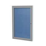 Ghent Indoor/Outdoor Enclosed Vinyl Bulletin Board, Satin Aluminum Frame, 3'H x 2'W, 1 Door (GHE - PA13624VX - XXX) - SchoolOutlet