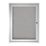 Ghent Indoor/Outdoor Enclosed Vinyl Bulletin Board, Satin Aluminum Frame, 3'H x 2'W, 1 Door (GHE - PA13624VX - XXX) - SchoolOutlet