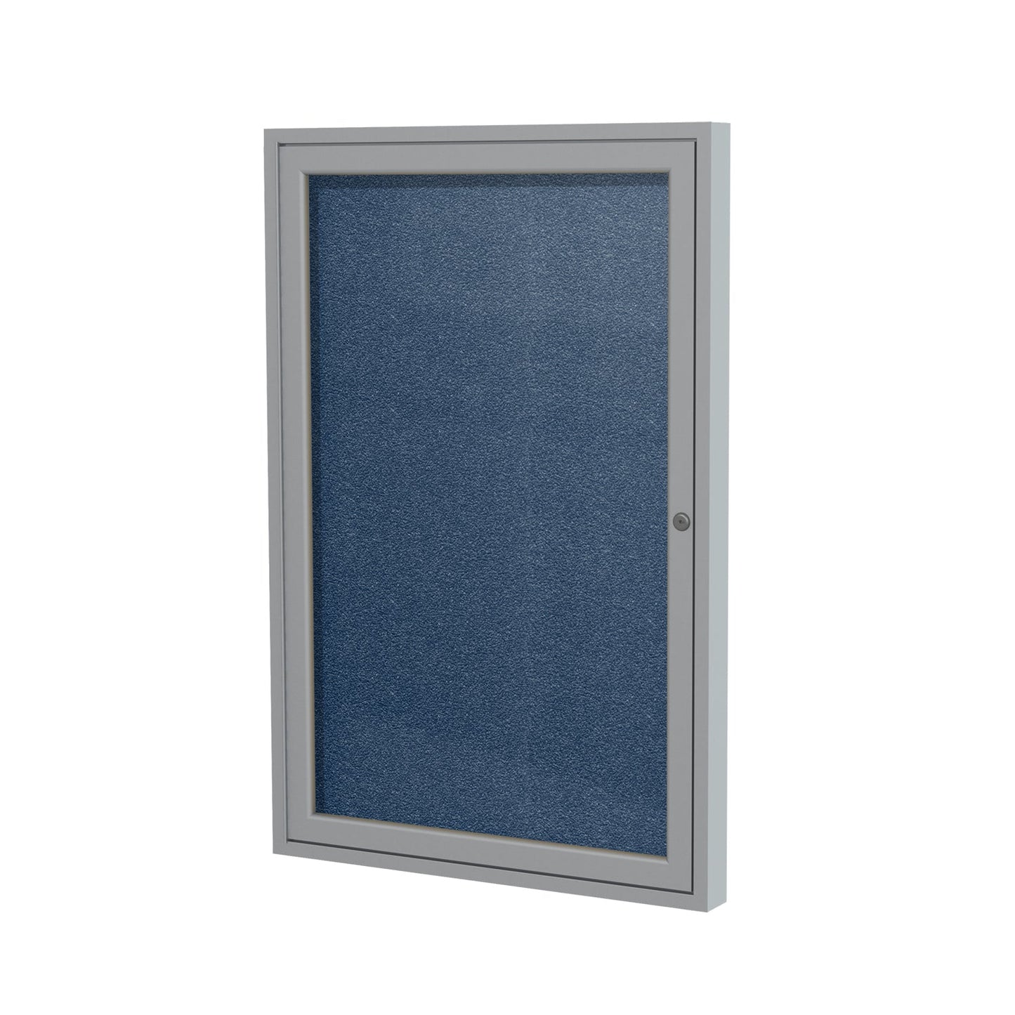 Ghent Indoor/Outdoor Enclosed Vinyl Bulletin Board, Satin Aluminum Frame, 3'H x 2'W, 1 Door (GHE - PA13624VX - XXX) - SchoolOutlet
