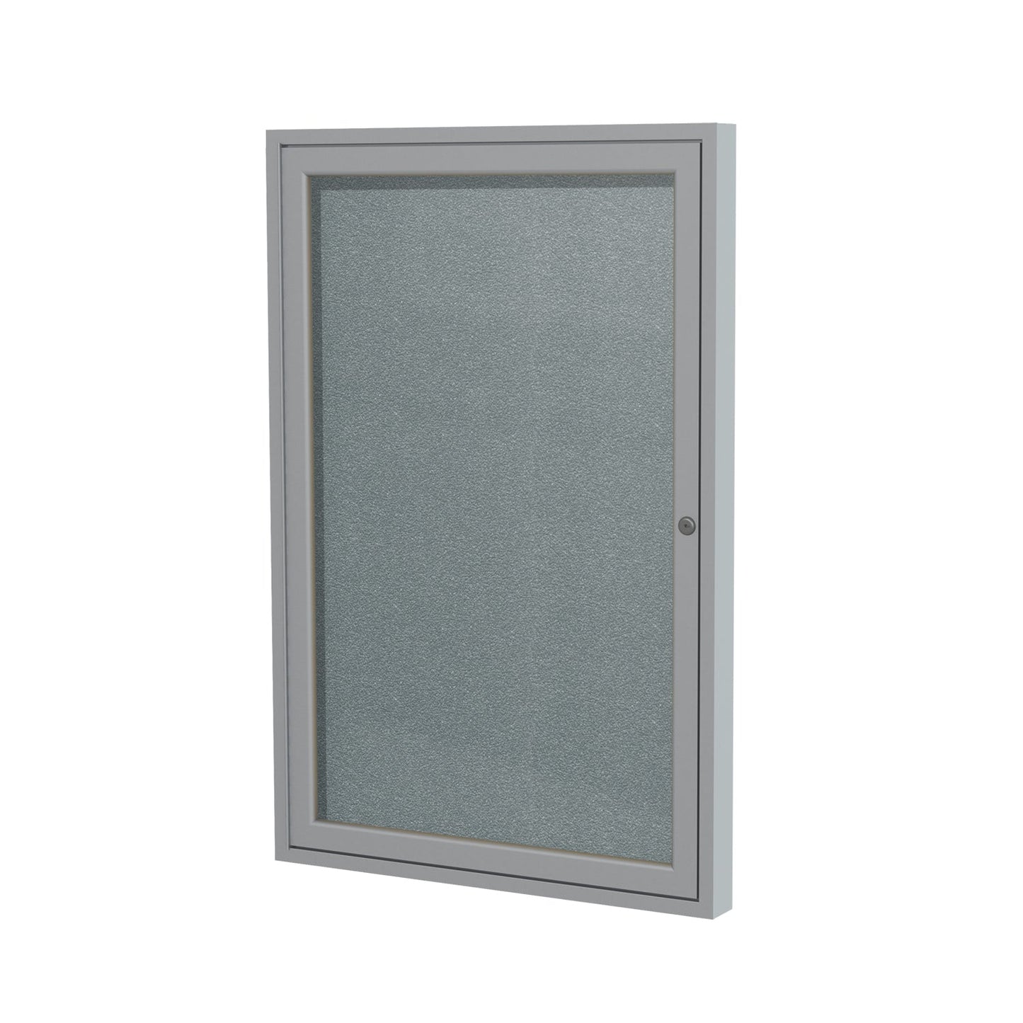 Ghent Indoor/Outdoor Enclosed Vinyl Bulletin Board, Satin Aluminum Frame, 3'H x 2'W, 1 Door (GHE - PA13624VX - XXX) - SchoolOutlet