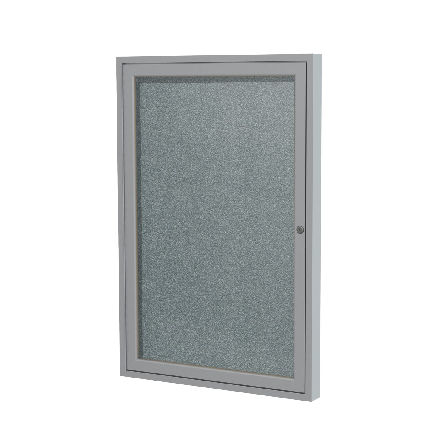 Ghent Indoor/Outdoor Enclosed Vinyl Bulletin Board, Satin Aluminum Frame, 3'H x 2'W, 1 Door (GHE - PA13624VX - XXX) - SchoolOutlet