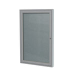 Ghent Indoor/Outdoor Enclosed Vinyl Bulletin Board, Satin Aluminum Frame, 3'H x 2'W, 1 Door (GHE - PA13624VX - XXX) - SchoolOutlet