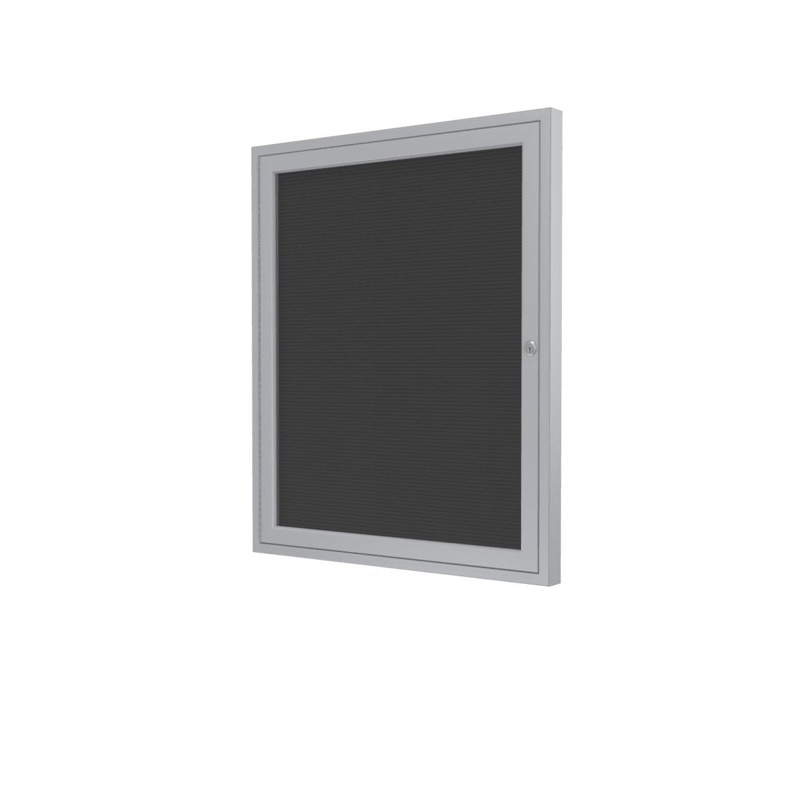 Ghent Indoor/Outdoor Enclosed Vinyl Letter Board, Satin Aluminum Frame, 36"H x 30"W, 1 Door, Black (GHE - PA13630BX - BK) - SchoolOutlet
