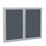 Ghent 2 Door Enclosed Fabric Bulletin Board, Satin Aluminum Frame, 3'H x 4'W (GHE - PA23648F - XX) - SchoolOutlet