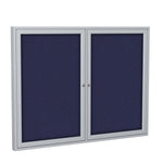 Ghent 2 Door Enclosed Fabric Bulletin Board, Satin Aluminum Frame, 3'H x 4'W (GHE - PA23648F - XX) - SchoolOutlet