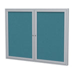 Ghent 2 Door Enclosed Fabric Bulletin Board, Satin Aluminum Frame, 3'H x 4'W (GHE - PA23648F - XX) - SchoolOutlet