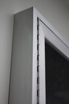 Ghent 2 Door Enclosed Recycled Rubber Bulletin Board, Satin Aluminum Frame, 3'H x 4'W (GHE - PA23648TR - XX) - SchoolOutlet