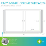 Ghent Indoor/Outdoor Enclosed Vinyl Bulletin Board, Satin Aluminum Frame, 3'H x 4'W, 2 Door (GHE - PA23648VX - XXX) - SchoolOutlet