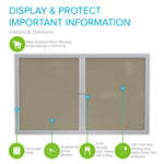 Ghent Indoor/Outdoor Enclosed Vinyl Bulletin Board, Satin Aluminum Frame, 3'H x 4'W, 2 Door (GHE - PA23648VX - XXX) - SchoolOutlet