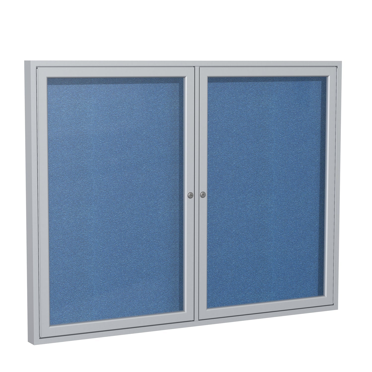 Ghent Indoor/Outdoor Enclosed Vinyl Bulletin Board, Satin Aluminum Frame, 3'H x 4'W, 2 Door (GHE - PA23648VX - XXX) - SchoolOutlet