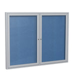 Ghent Indoor/Outdoor Enclosed Vinyl Bulletin Board, Satin Aluminum Frame, 3'H x 4'W, 2 Door (GHE - PA23648VX - XXX) - SchoolOutlet
