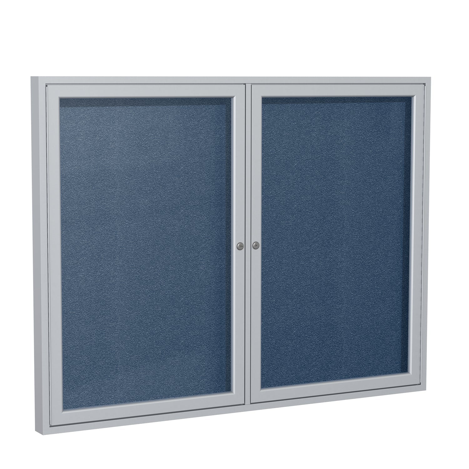 Ghent Indoor/Outdoor Enclosed Vinyl Bulletin Board, Satin Aluminum Frame, 3'H x 4'W, 2 Door (GHE - PA23648VX - XXX) - SchoolOutlet