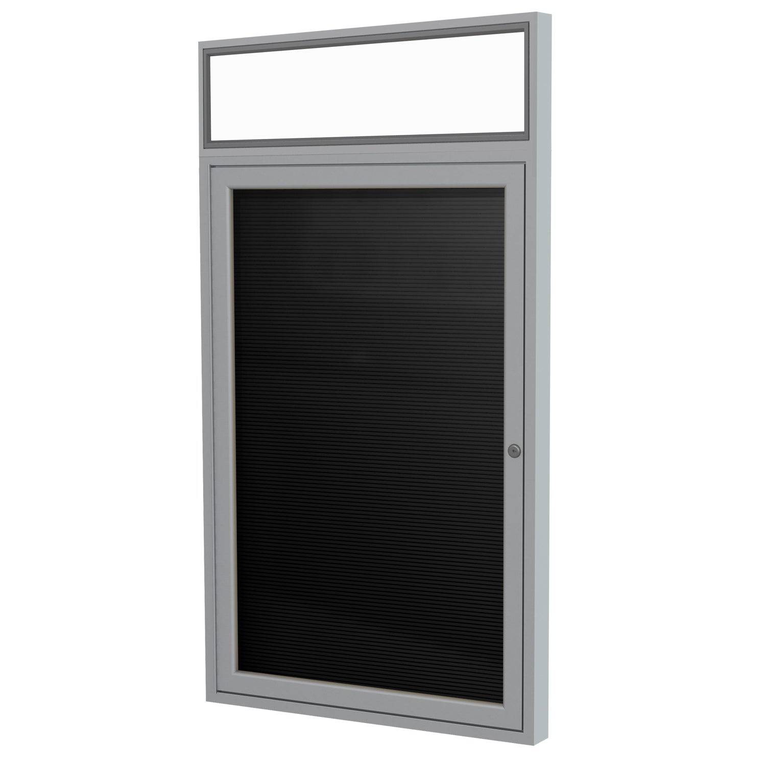 Ghent Indoor/Outdoor Enclosed Vinyl Letter Board, Headliner Frame, Satin Aluminum, 36"H x 30"W, 1 Door, Black (GHE - PABX3 - BK) - SchoolOutlet