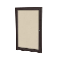 Ghent 1 Door Enclosed Fabric Bulletin Board, Bronze Aluminum Frame, 3'H x 2'W (GHE-PB13624F-XX)
