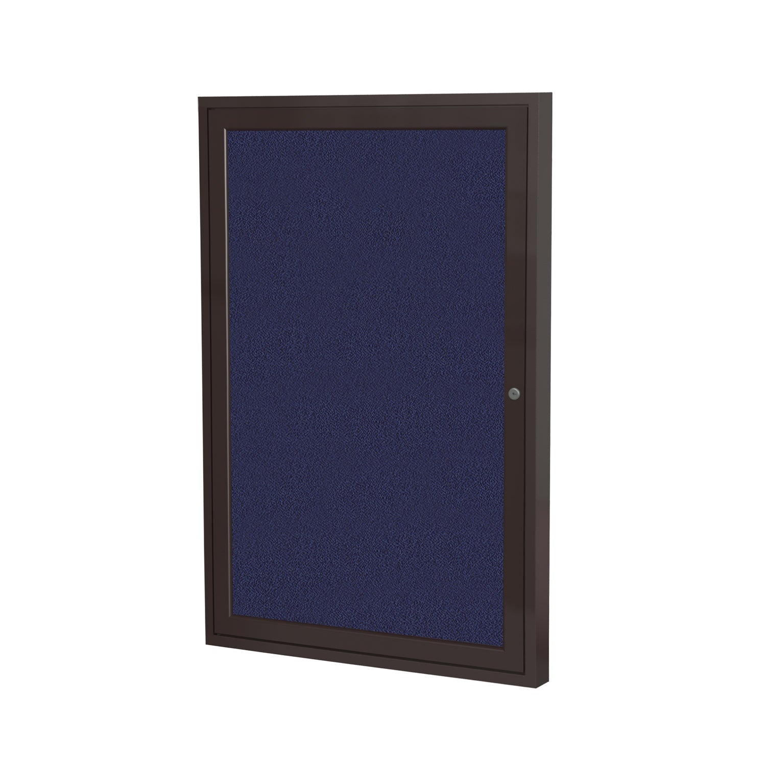 Ghent 1 Door Enclosed Fabric Bulletin Board, Bronze Aluminum Frame, 3'H x 2'W (GHE - PB13624F - XX) - SchoolOutlet