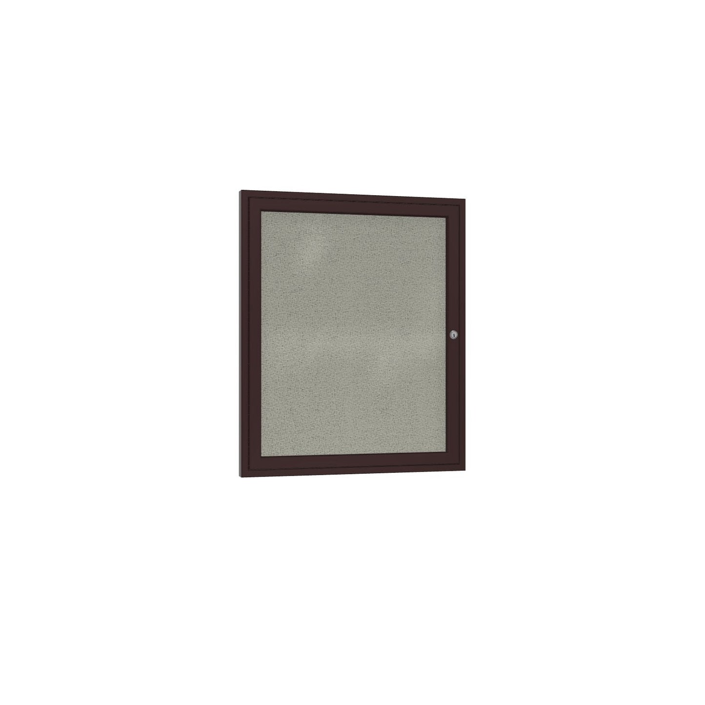 Ghent 1 Door Enclosed Fabric Bulletin Board, Bronze Aluminum Frame, 3'H x 2'W (GHE - PB13624F - XX) - SchoolOutlet
