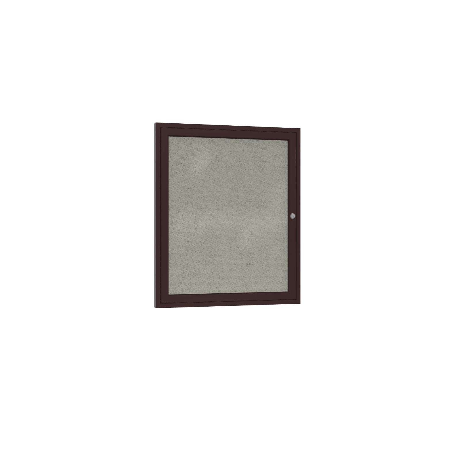 Ghent 1 Door Enclosed Fabric Bulletin Board, Bronze Aluminum Frame, 3'H x 2'W (GHE - PB13624F - XX) - SchoolOutlet