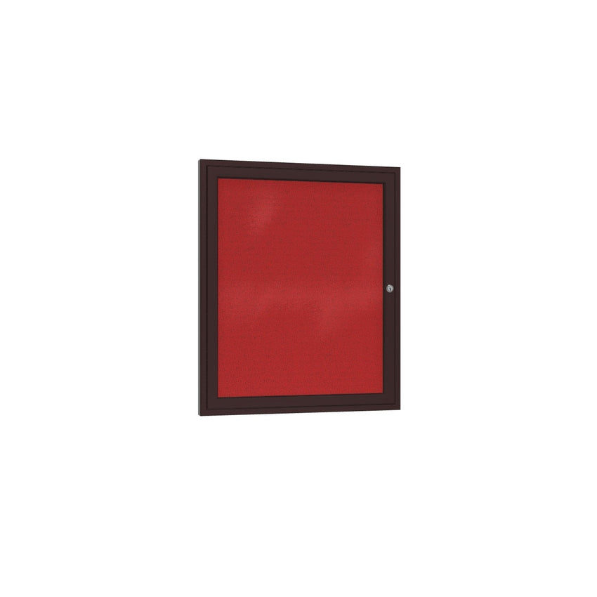 Ghent 1 Door Enclosed Fabric Bulletin Board, Bronze Aluminum Frame, 3'H x 2'W (GHE - PB13624F - XX) - SchoolOutlet