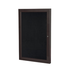 Ghent 1 Door Enclosed Recycled Rubber Bulletin Board, Bronze Aluminum Frame, 3'H x 2'W (GHE-PB13624TR-XX)