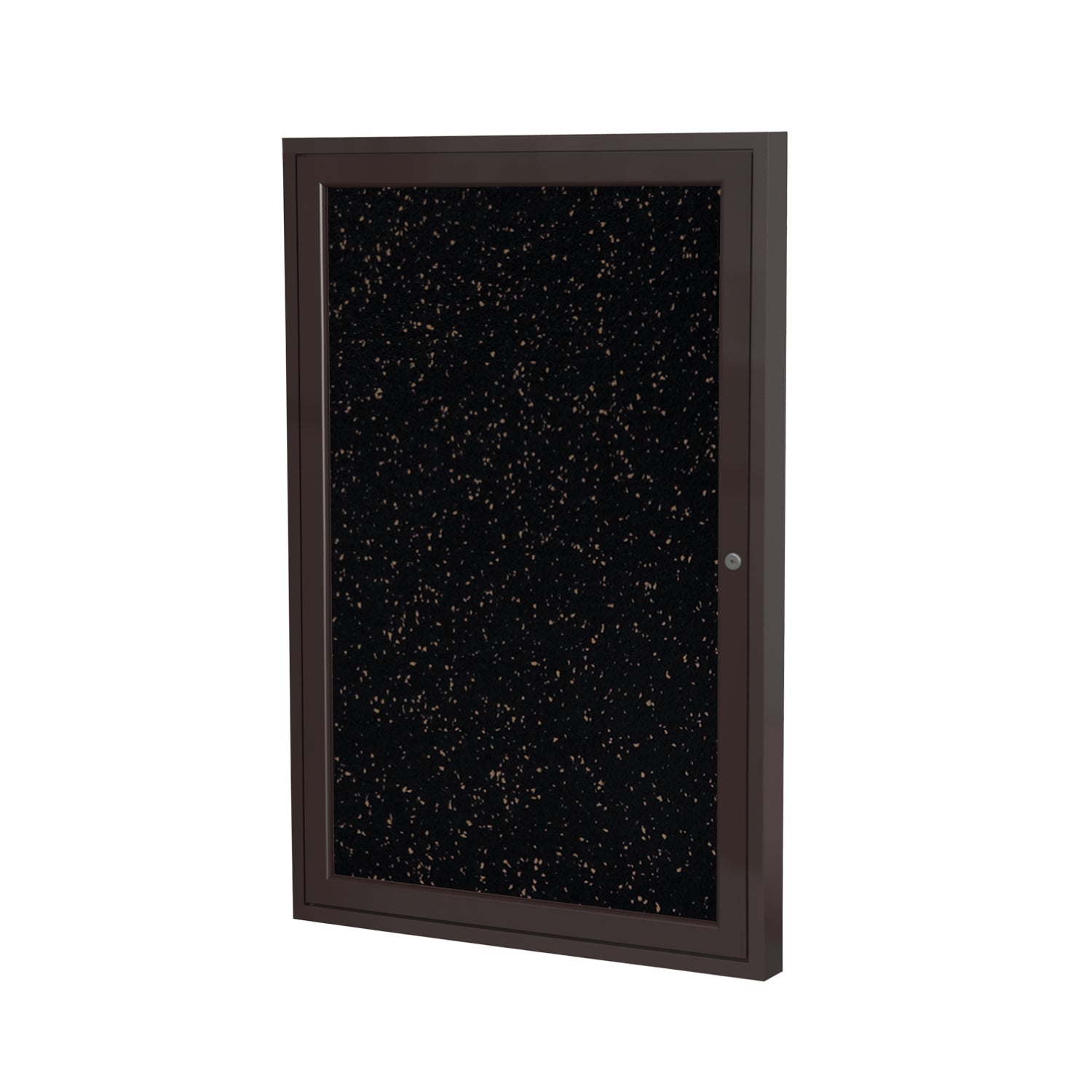 Ghent 1 Door Enclosed Recycled Rubber Bulletin Board, Bronze Aluminum Frame, 3'H x 2'W (GHE - PB13624TR - XX) - SchoolOutlet