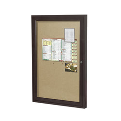 Ghent Indoor/Outdoor Enclosed Vinyl Bulletin Board, Bronze Aluminum Frame, 3'H x 2'W, 1 Door (GHE-PB13624VX-XXX)
