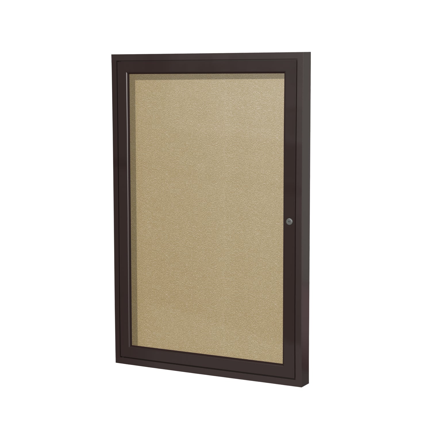 Ghent Indoor/Outdoor Enclosed Vinyl Bulletin Board, Bronze Aluminum Frame, 3'H x 2'W, 1 Door (GHE - PB13624VX - XXX) - SchoolOutlet