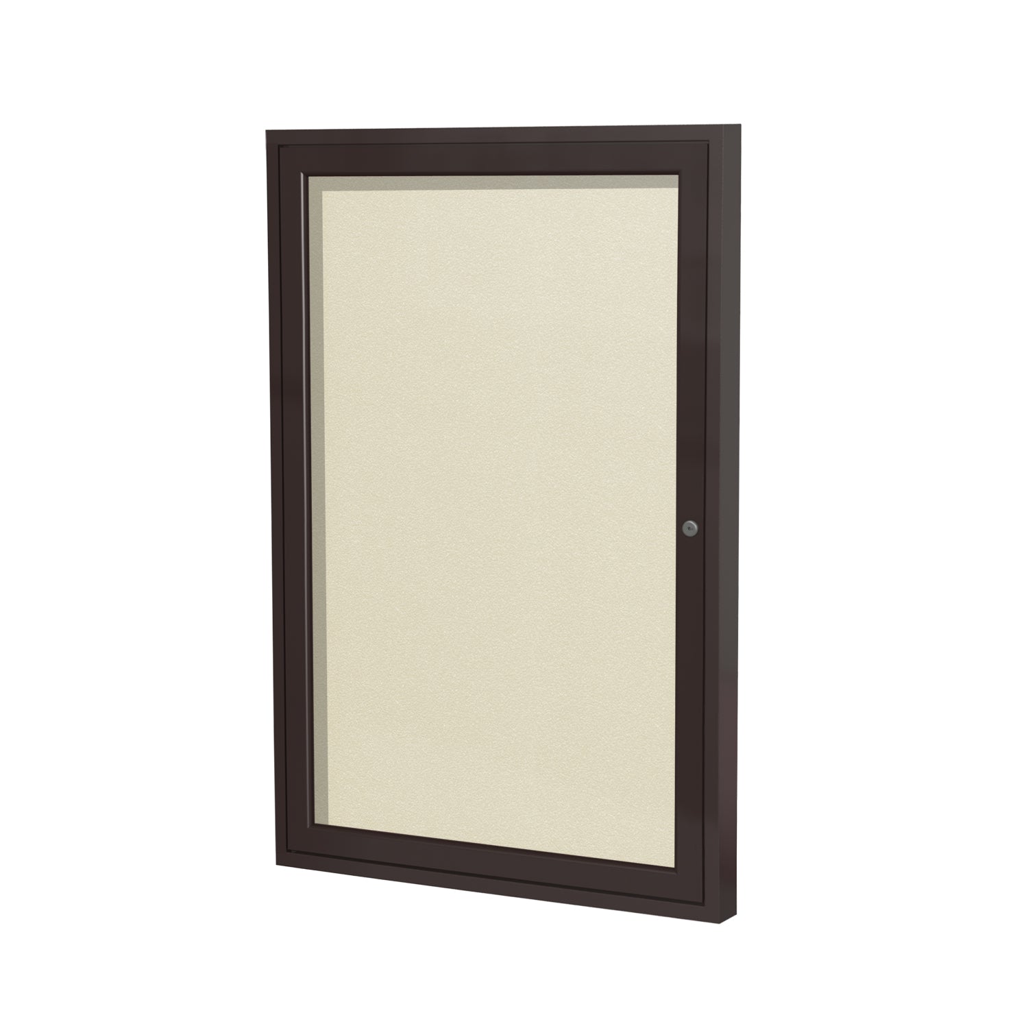 Ghent Indoor/Outdoor Enclosed Vinyl Bulletin Board, Bronze Aluminum Frame, 3'H x 2'W, 1 Door (GHE - PB13624VX - XXX) - SchoolOutlet