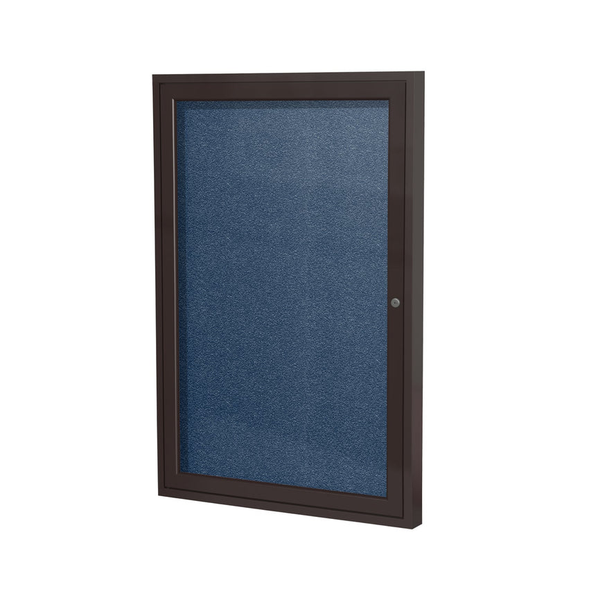 Ghent Indoor/Outdoor Enclosed Vinyl Bulletin Board, Bronze Aluminum Frame, 3'H x 2'W, 1 Door (GHE - PB13624VX - XXX) - SchoolOutlet