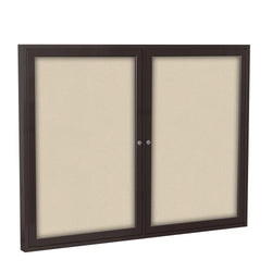 Ghent 2 Door Enclosed Fabric Bulletin Board, Bronze Aluminum Frame, 3'H x 4'W (GHE-PB23648F-XX)