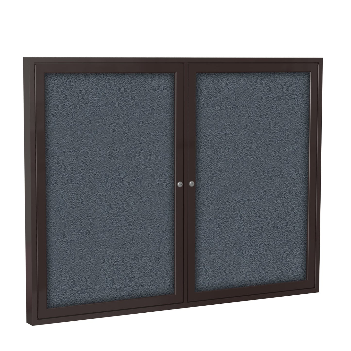 Ghent 2 Door Enclosed Fabric Bulletin Board, Bronze Aluminum Frame, 3'H x 4'W (GHE - PB23648F - XX) - SchoolOutlet